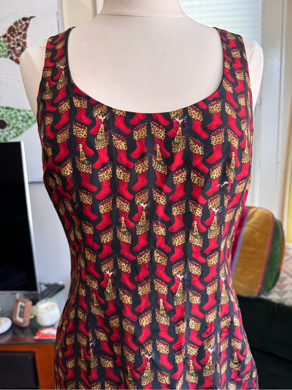 Vintage 1990s Nicole Miller Christmas Dress